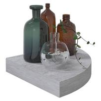 vidaXL Sieninės kampinės lentynos, 4vnt., pilkos, 25x25x3,8cm, MDF, Pilka