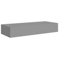 Sieninė lentyna su stalčiumi, pilka, 60x23,5x10cm, MDF Pilka, Pilka