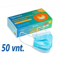Vaikiškos medicininės vienkartinės veido kaukės Diosa, pagaminta lietuvoje, 3-jų sluoksnių, 2 x 25 vnt