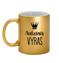 Standartinis puodelis su blizgučiu „Auksinis VYRAS“