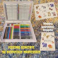 Piešimo ir kūrybos rinkinys su dvipusiais markeriais-flomasteriais ,Decoartlt
