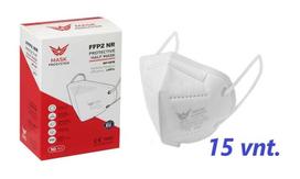 Respiratorius FFP2, 5 sluoksnių, pagamintas Lietuvoje, baltas, 15 vnt.