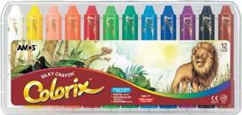 Šilkinės kreidelės Colorix 3in1, 12 vnt.