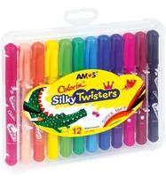 Šilkinės kreidelės Amos Silky Twisters, 12 vnt.
