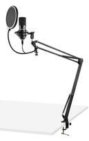 Vonyx CMS300B studijinis mikrofonas su stovu, USB juodas