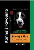 Poultry Rice 7,5kg-Kennels Favourite (šalto spaudimo). Aukščiausios (super premium) kokybės šalto spaudimo visavertis pašaras visų veislių suaugusiems šunims