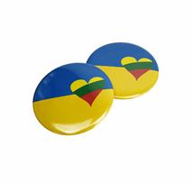 Įsegamas ženkliukas su Ukrainos vėliavos spalvomis „Ukraina“