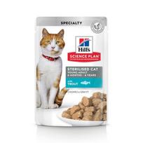 Hill's Science Plan Sterilised Cat Young Adult ėdalas katėms su upėtakiu, 12 x 85 g