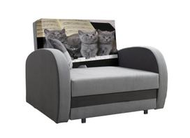 Miegamasis fotelis Lola Cats, pilka/grafito