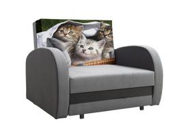 Miegamasis fotelis Lola Cats, pilka/grafito