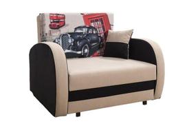 Miegamasis fotelis Lola Car, smėlio/juoda