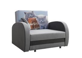 Miegamasis fotelis Lola Cats, pilka/grafito