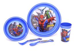Indų rinkinys Iš 5 dalių. (lėkštė, dubuo, viršus, šaukštas, šakutė), plastikas, Disney Spiderman