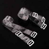 Skaidrios silikoninės permatomos petnešėlės su plastikiniais užsegimais 15 mm, Universalus