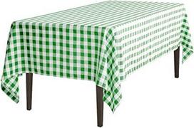 Atspari dėmėms nesiglamžanti languota staltiesė RainBow® Teflon® DuPont paviršiumi 145x240 cm, žalia
