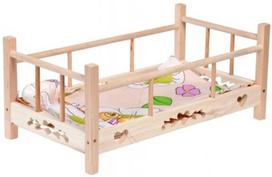 Medinė lėlių lova 50 cm + patalynė