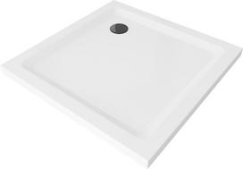 Kvadratinis dušo padėklas Mexen Flat Slim su sifonu, White+Black, 70x70, 80x80, 90x90, 100x100 cm