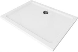 Stačiakampis dušo padėklas Mexen Flat Slim su sifonu, White+Black, 140x70,80,90,100 cm