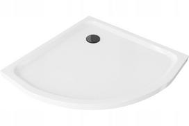 Pusapvalis dušo padėklas Mexen Flat Slim su sifonu, White+Black, 70x70,80x80,90x90,100x100 cm