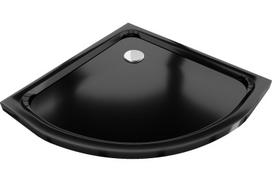 Pusapvalis dušo padėklas Mexen Flat Slim su sifonu, Black+Chrome, 70x70, 80x80, 90x90 cm