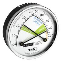 Analoginis termo-higrometras su metaliniu žiedu TFA 45.2024