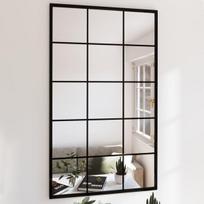 vidaXL Sieninis veidrodis, juodos spalvos, 100x60cm, metalas