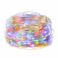 LED lempučių girlianda pakraunama baterijomis (100 LED, spalvota)
