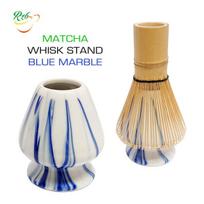 BLUE MARBLE - Matcha Whisk stand - Matcha arbatos bambukinei šluotos laikiklis