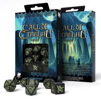 Kauliukų rinkinys Call Of Cthulhu, juodos ir fluorescencinės spalvos