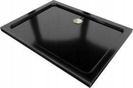 Stačiakampis dušo padėklas Mexen Flat Slim su sifonu, Black+Gold, 140x70,80,90,100 cm