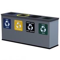 4 dalių MINI rūšiavimo šiukšliadėžė, Alda 4 x 12 l "Eco Station"