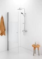 Pusapvalė dušo sienelė IDO Showerama 10-41 700, dalinai matinis stiklas