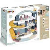 Didelis dviejų aukštų garažas su malūnsparniu ir žaisliniu automobiliu Little Smoby