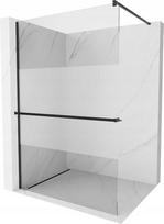 Walk-in dušo sienelė Mexen Kioto+ su lentynėle, black/pusiau matinis stiklas, 70,80,90,100,110,120x200 cm