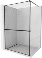 Walk-in dušo sienelė Mexen Kioto+ su lentynėle, black/black frame, 70,80,90,100,110,120,130,140x200 cm