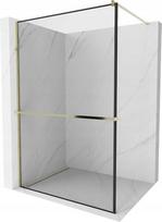 Walk-in dušo sienelė Mexen Kioto+ su lentynėle, gold/black frame, 70,80,90,100,110,120,130,140x200 cm