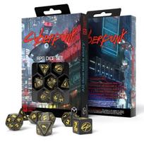Stalo žaidimas Cyberpunk RED RPG kauliukų rinkinys, 7d.