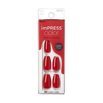 Priklijuojami nagai imPRESS Press-On Manicure Bare But Butter Short Nails Reddy or Not, 30 vnt., S dydis