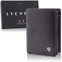Vyriška odinė piniginė Stevens 326 Carbon, juoda