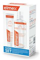 Rinkinys Elmex: Caries Protection burnos skalavimo skystis, 400 ml + Caries Protection dantų pasta, 75 ml