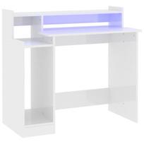 Rašomasis stalas su led apšvietimu, baltas, 97x90x45cm, mediena