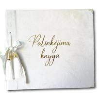 Pieno baltumo palinkėjimų knyga su užrašu, 30 lapų