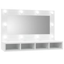 Veidrodinė spintelė su led apšvietimu, balta, 90x31,5x62cm, Balta