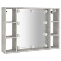 Veidrodinė spintelė su led, betono pilka, 76x15x55cm, Pilka