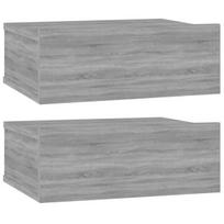 Naktiniai staliukai, 2vnt., Mediena, 40x30x15cm, pilka, Pilka