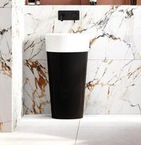 Praustuvas su koja Besco Uniqa Black&White, su Klik-klak Chrome