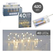 Led 40 lempučių vielinė girlianda , šiltai balta, 4,2 metrai