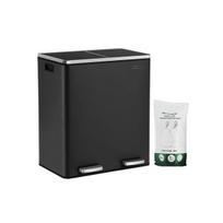 Songmics šiukšliadėžė 2 x 30 l, juoda