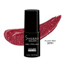 Gelinis nagų lakas "Sincero Salon", 6ml, FLASH RED, 3791
