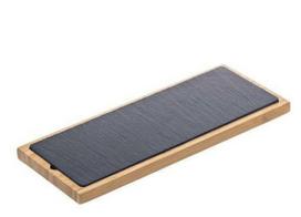 Leone dvigubas natūralaus skalūno ir bambuko padėklas, 34x14x1,7cm